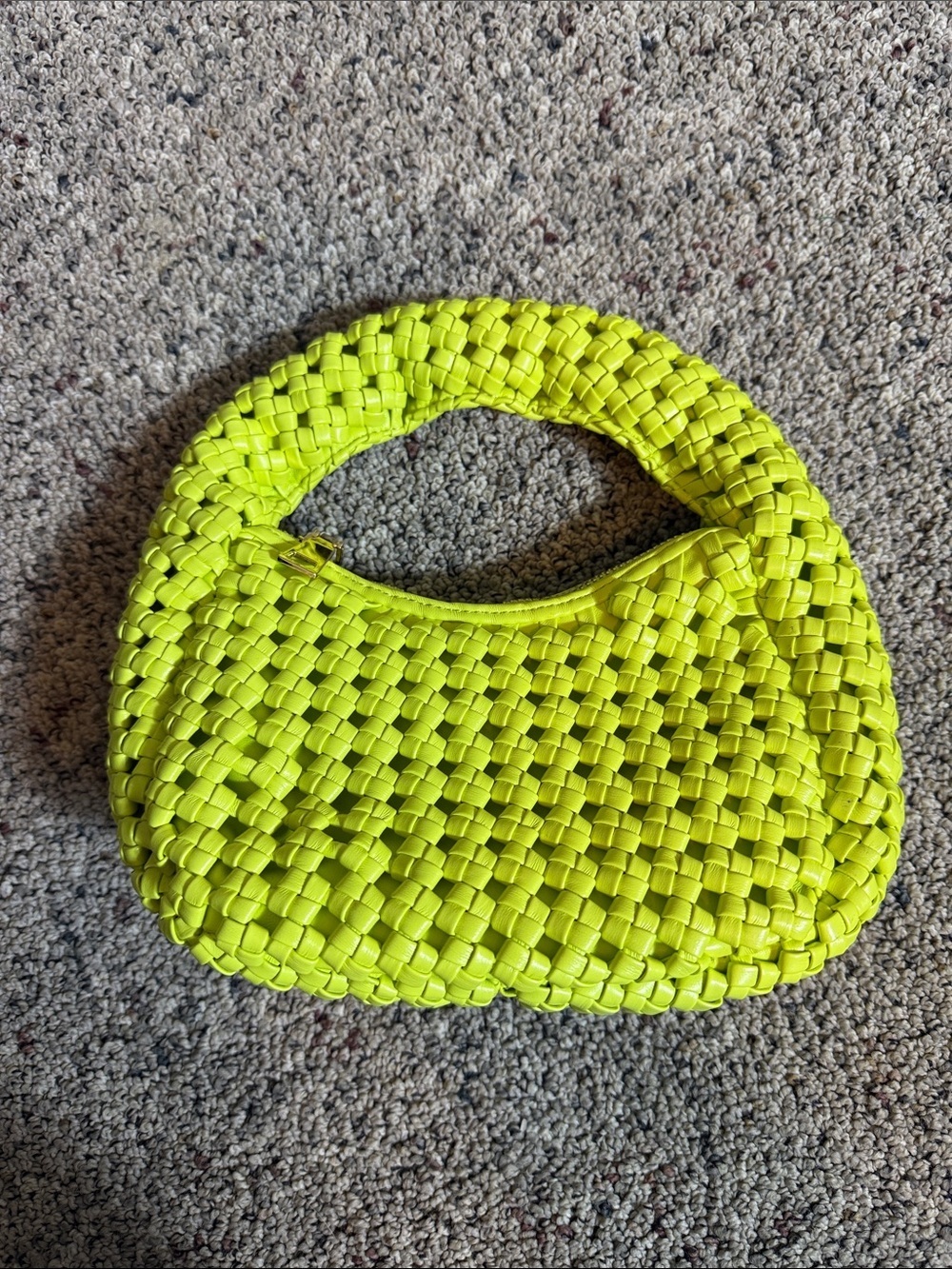 Antik Kraft Neon Yellow Green Woven Shoulder Bag NWOT